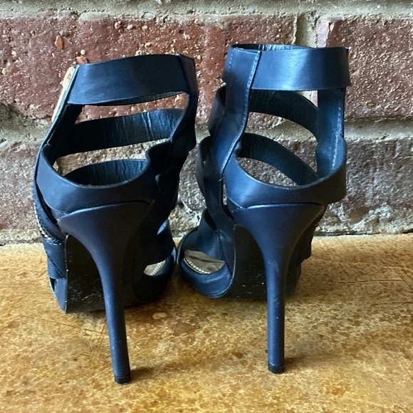 Modern‎ Rush Navy leather strappy heel sandals - Picture 5 of 8
